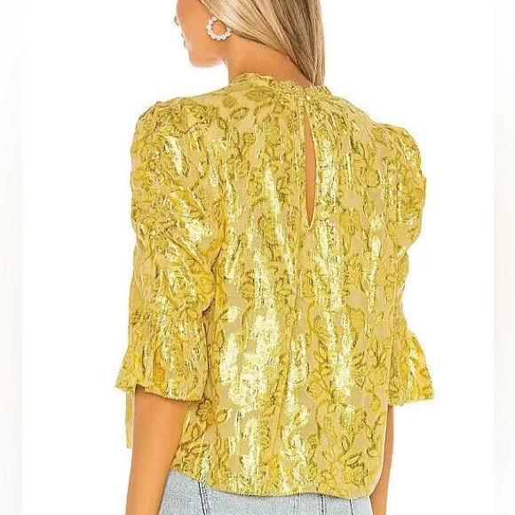 Saylor Vintage Metallic Gold Blouse - Picture 9 of 15